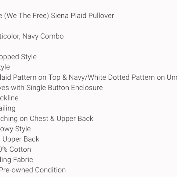 Free‎ People Siena Plaid Pullover, Multicolor (SIZE XS) - Picture 2 of 7